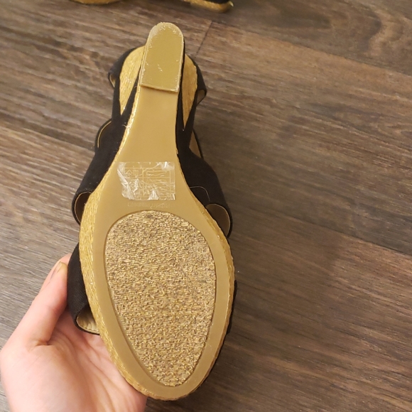 Fit Fab wedges black canvas straps - Picture 6 of 6